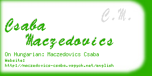 csaba maczedovics business card